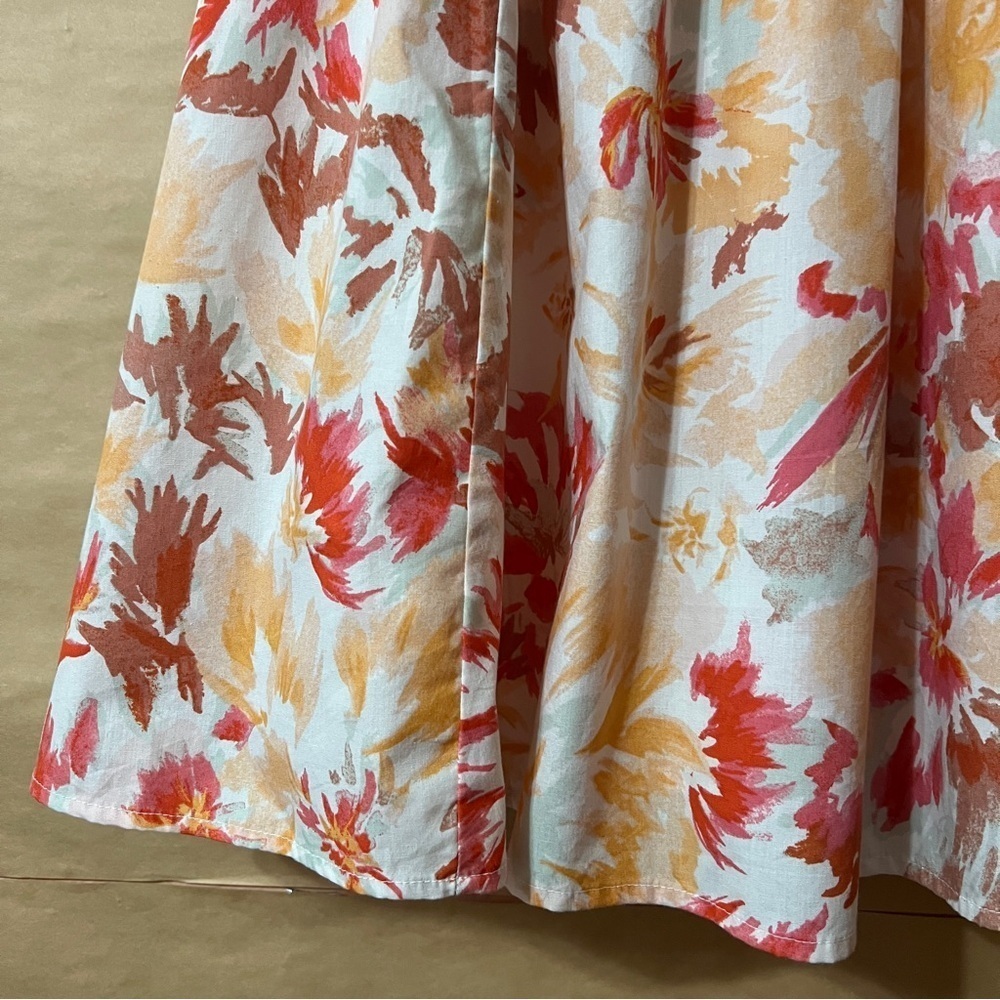 Abercrombie & Fitch | Emerson Poplin Puff Sleeve Mini Dress Orange Floral Size M - Picture 7 of 11